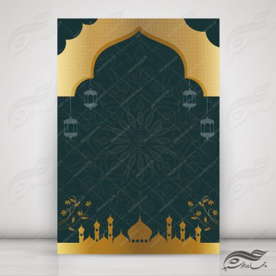زمینه پوستر لایه باز مذهبی اسلیمی ۶۶ psd
